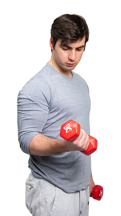 Fabrication CanDo 6 lb Vinyl Coated Cast Iron Dumbbell, Red