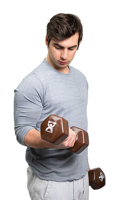 Fabrication CanDo 20 lb Vinyl Coated Cast Iron Dumbbell, Brown