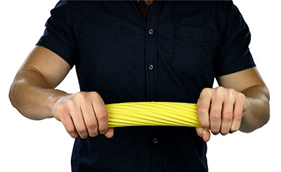 Fabrication CanDo Twist-n-Bend 12 inch X-Light Flexible Hand Exercise Bar, Yellow