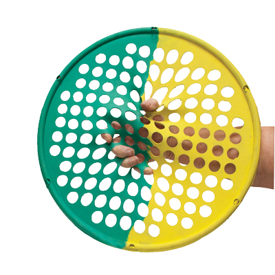 Fabrication CanDo 14 inch Large Multi-Resistance Low-Powder Hand Exercise Web, Yellow & Green