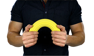 Fabrication CanDo Twist-n-Bend 12 inch X-Light Flexible Hand Exercise Bar, Yellow