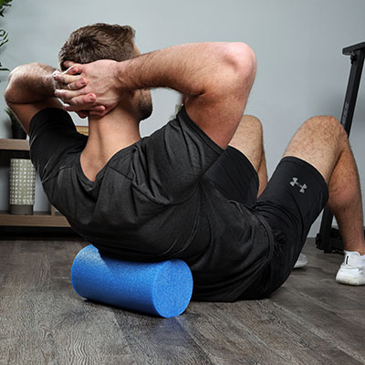 Fabrication CanDo 6 inch x 36 inch PE Round Foam Roller, Blue