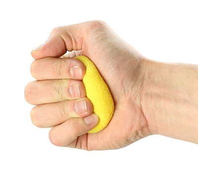 Fabrication CanDo 2.5 inch Memory Foam X-Easy Hand Squeeze Ball, Yellow