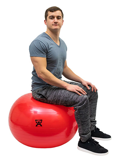 Fabrication CanDo 30 inch PVC Standard Inflatable Exercise Ball, Red