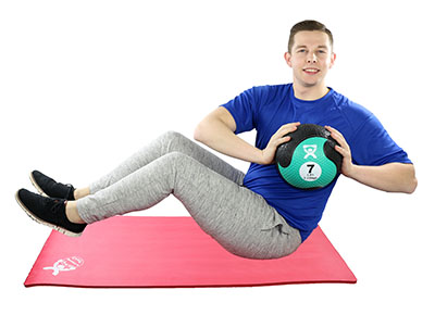 Fabrication CanDo 7 lb Rubber Firm Medicine Ball, Green