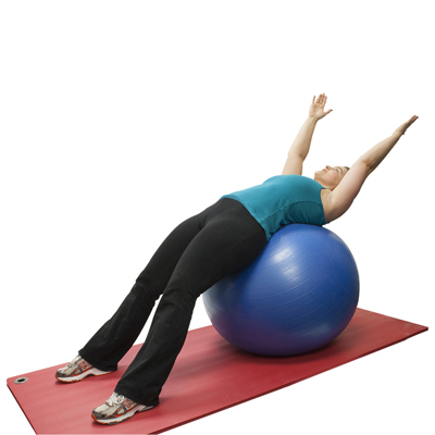 Fabrication CanDo 34 inch PVC Standard Inflatable Exercise Ball, Blue