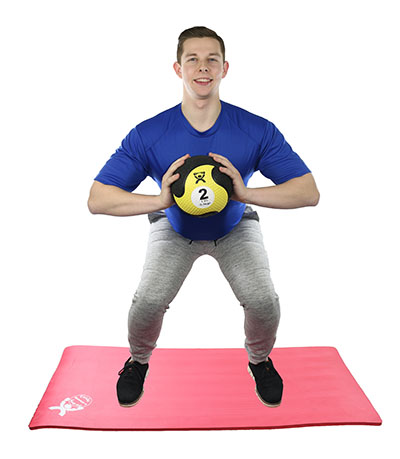 Fabrication CanDo 2 lb Rubber Firm Medicine Ball, Yellow