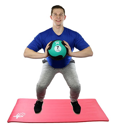 Fabrication CanDo 7 lb Rubber Firm Medicine Ball, Green
