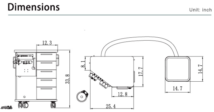 Smaller Orthodontic Mobile Cart OC-3