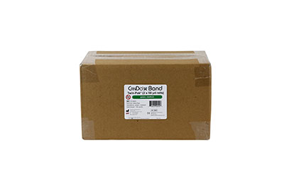 Fabrication CanDo Twin-Pak 100 yd Latex Free Medium Resistive Band Exerciser Rolls, Green, 2/Box