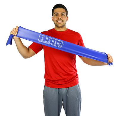 Fabrication CanDo Accuforce 4 ft Low Powder Heavy Exercise Band, Blue, 40/Box