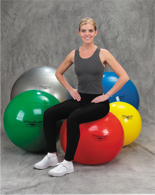 Fabrication CanDo TheraBand 22 inch Pro Series SCP Inflatable Exercise Ball, Red