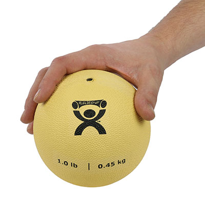 Fabrication CanDo 1 lb Rubber Soft & Pliable Medicine Ball, Tan
