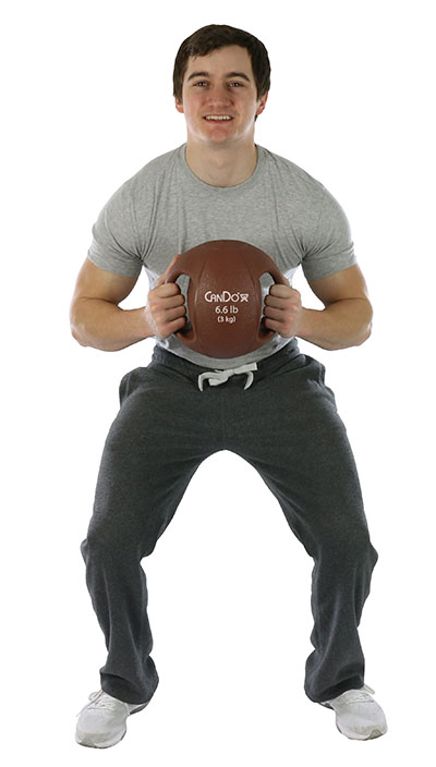 Fabrication CanDo 6.6 lb Molded Dual Handle Medicine Ball, Tan