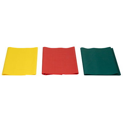 Fabrication CanDo 4 ft Latex Free Easy Exercise Band w/ PEP Pack, Assorted Color, 3 Pieces/Pack