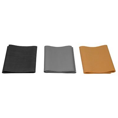 Fabrication CanDo 4 ft Latex Free Difficult Exercise Band w/ PEP Pack, Assorted Color, 3 Pieces/Pack