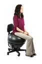 Fabrication CanDo 250 lb Metal Mobile Ball Chair w/ 22 inch Black Ball/Arms & Back