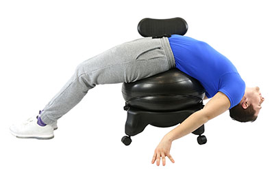 Fabrication CanDo 250 lb Adult Plastic Mobile Ball Chair w/ 22 inch Black Ball & Back