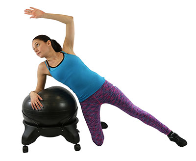 Fabrication CanDo Adult Plastic Mobile Ball Stool w/ 22 inch Black Ball