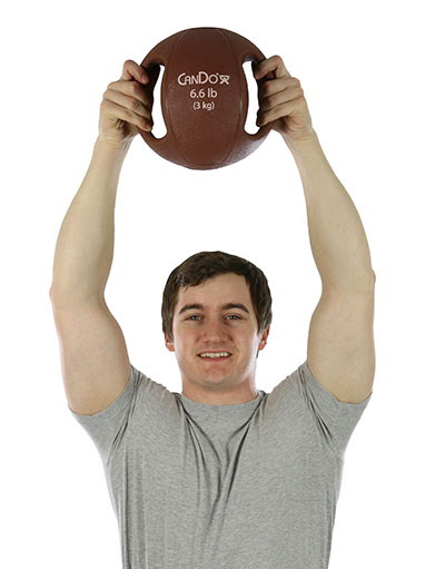 Fabrication CanDo 6.6 lb Molded Dual Handle Medicine Ball, Tan