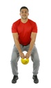 Fabrication CanDo 4 lb Rubber Shell One Handle Medicine Ball, Yellow