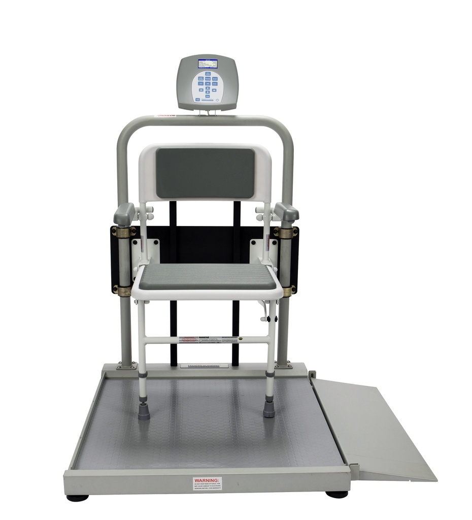 Health O Meter Professional 1000 lb Digital Wheelchair Ramp Scale w/ Fold-Away Seat