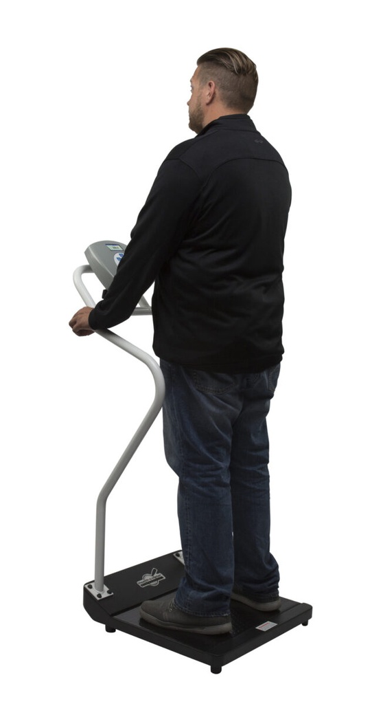 Health O Meter Professional 1000 lb Antimicrobial Digital Platform Scale Kilograms Only w/ Extended Handrails