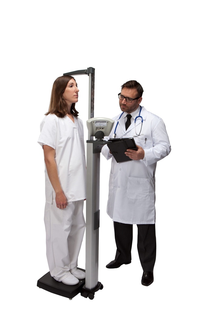 Health O Meter Professional 600 lb Heavy Duty Eye Level Digital Scale w/ Integral Digital Height Rod & Built-in Pelstar Wireless Technology