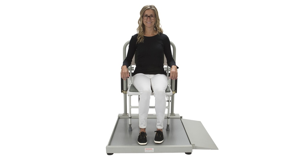 Health O Meter Professional 454 kg Digital Wheelchair Ramp Scale Kilograms Only w/ Fold-Away Seat