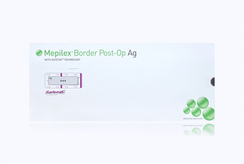Molnlycke Mepilex 4 inch x 12 inch Silver Foam Border Post-Op Ag Dressings, Tan, 25/Case