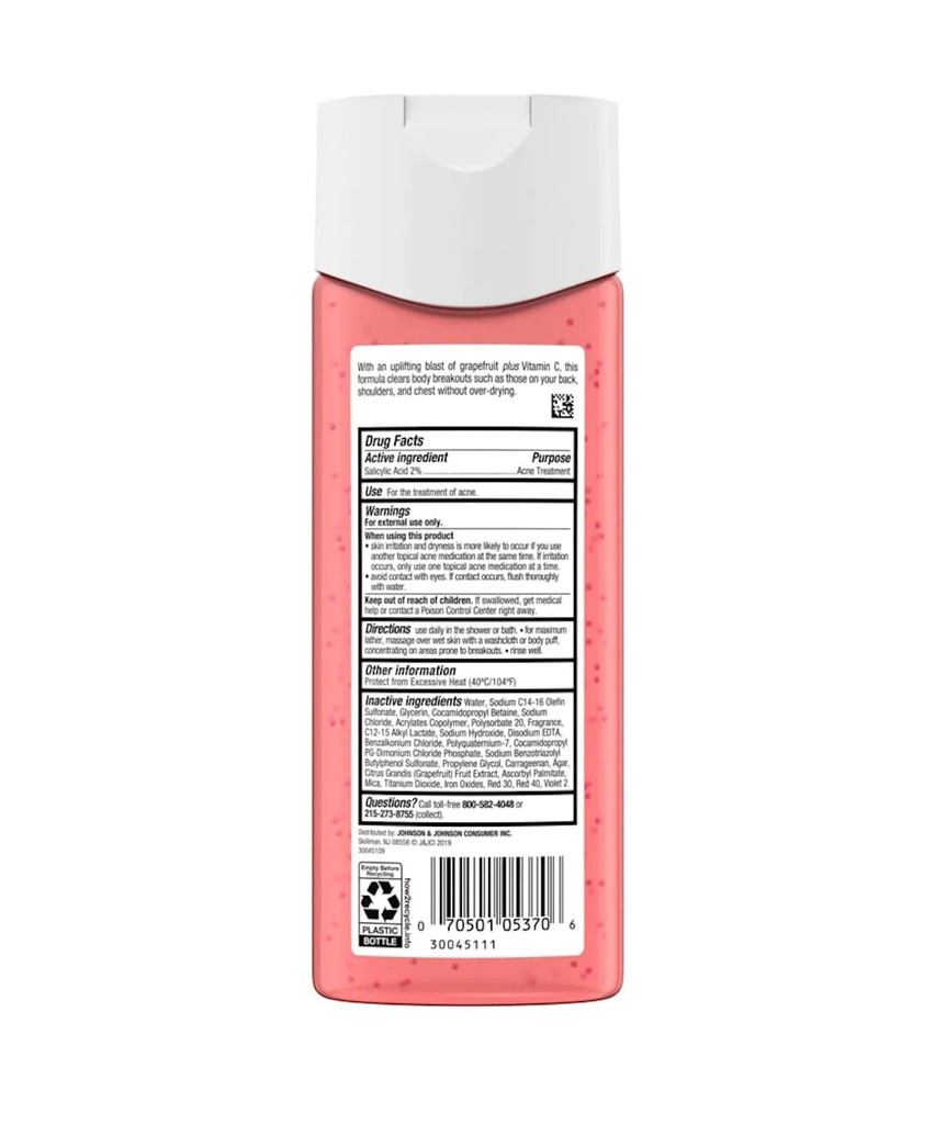 Johnson &amp; Johnson Neutrogena Body Clear 8.5 fl oz Grapefruit Body Wash - 12/Case