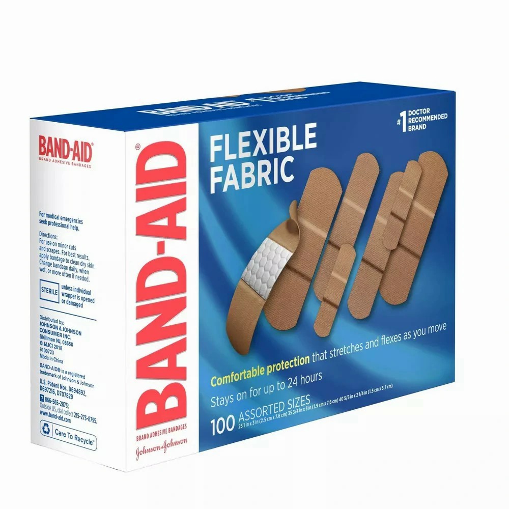 Johnson & Johnson Band-Aid Assorted Flexible Fabric Adhesive Bandages, 12 Boxes/Case