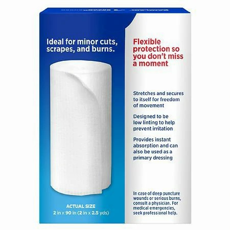 Johnson & Johnson Band-Aid 2 inch x 2.5 yds First Aid Flexible Rolled Gauze Bandages, 48 Boxes/Case