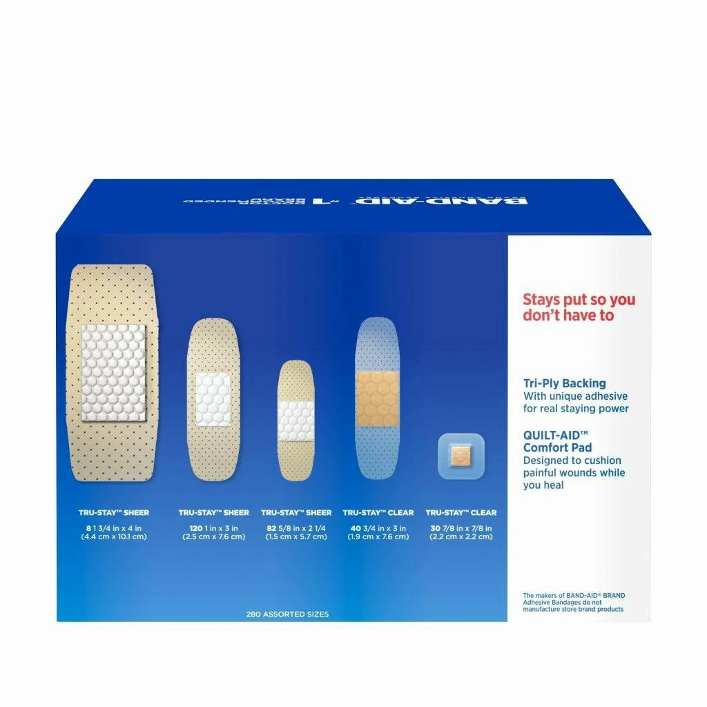 Johnson & Johnson Band-Aid Assorted Variety Sterile Sheer Adhesive Bandages, 18 Boxes/Case
