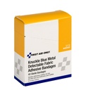 First Aid Only Metal Detectable Fabric Knuckle Bandage, Blue, 40/Box