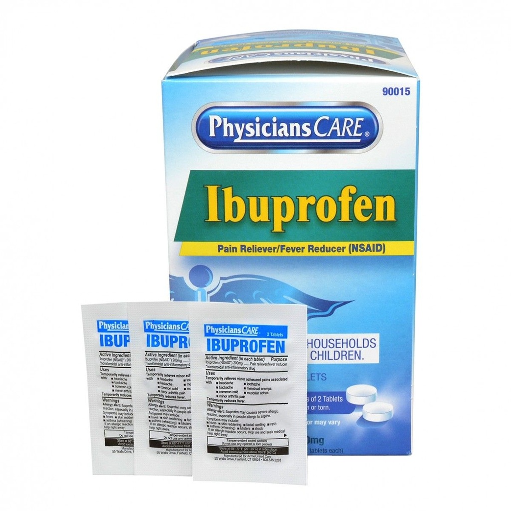 First Aid Only PhysiciansCare 200 mg Ibuprofen Tablet, 100/Box