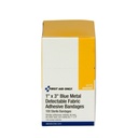 First Aid Only 1 inch x 3 inch Metal Detectable Fabric Bandage, Blue, 100/Box