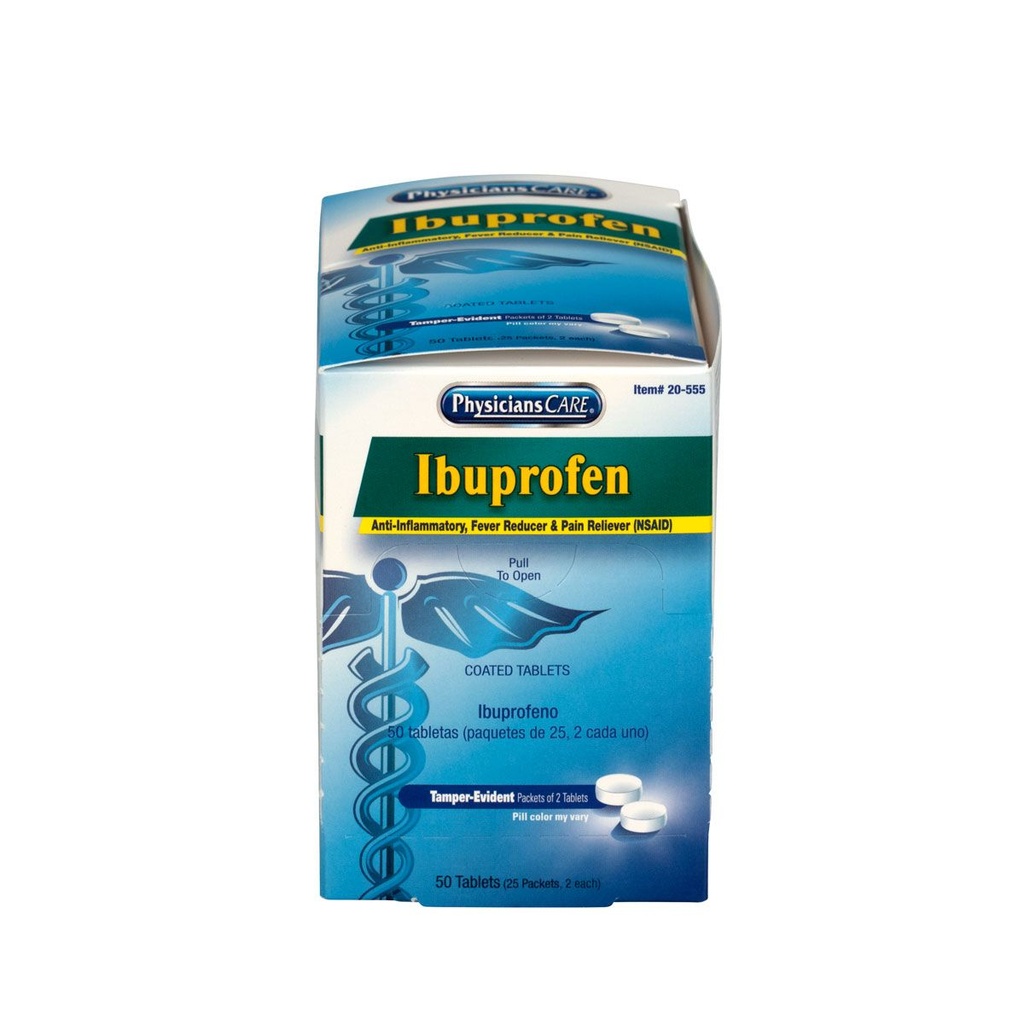 First Aid Only PhysiciansCare 200 mg Ibuprofen Tablet, 50/Box