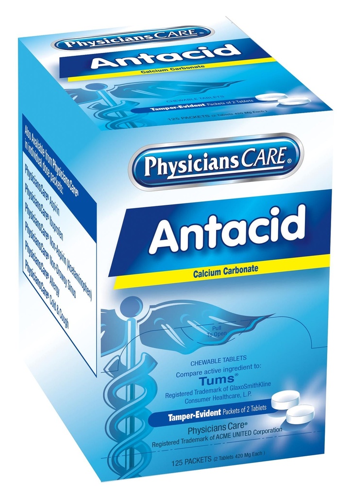 First Aid Only PhysiciansCare Antacid Tablet, 250/Box
