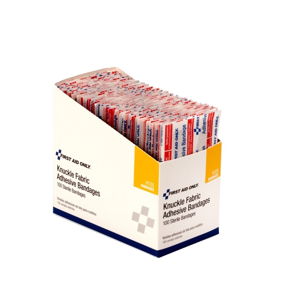 First Aid Only Fabric Knuckle Adhesive Bandage, 100/Box