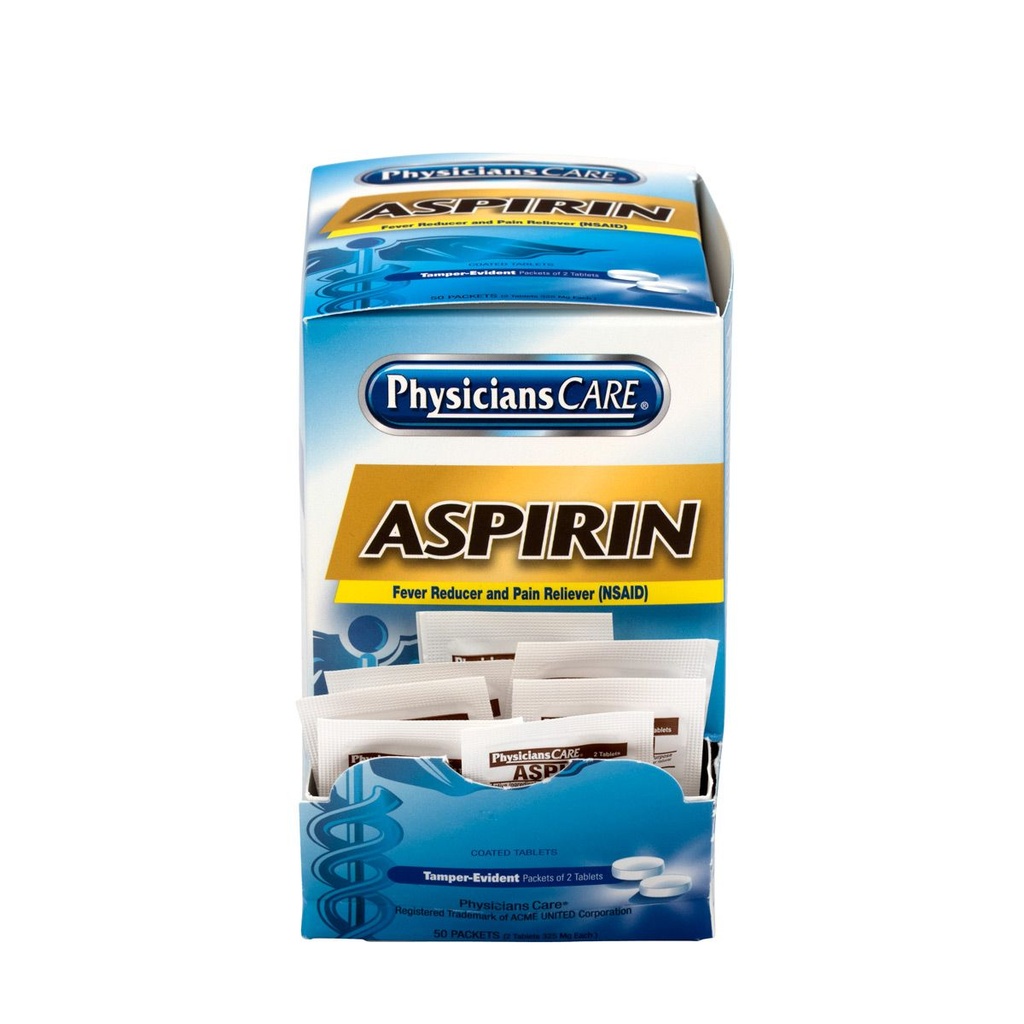 First Aid Only PhysiciansCare 325 mg Aspirin Tablet, 100/Box