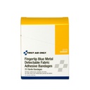 First Aid Only Metal Detectable Fabric Fingertip Bandage, Blue, 25/Box