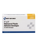 First Aid Only 3 inch x 1 inch Waterproof Plastic Adhesive Bandage, 20/Box