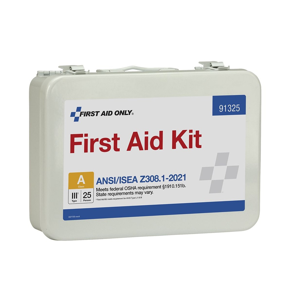 First Aid Only Weatherproof 25 Person ANSI A First Aid Kit with Metal Case