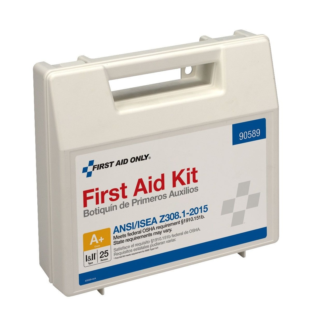 First Aid Only 25 Person ANSI Class A+ Bulk First Aid Kit with Plastic Case & Dividers