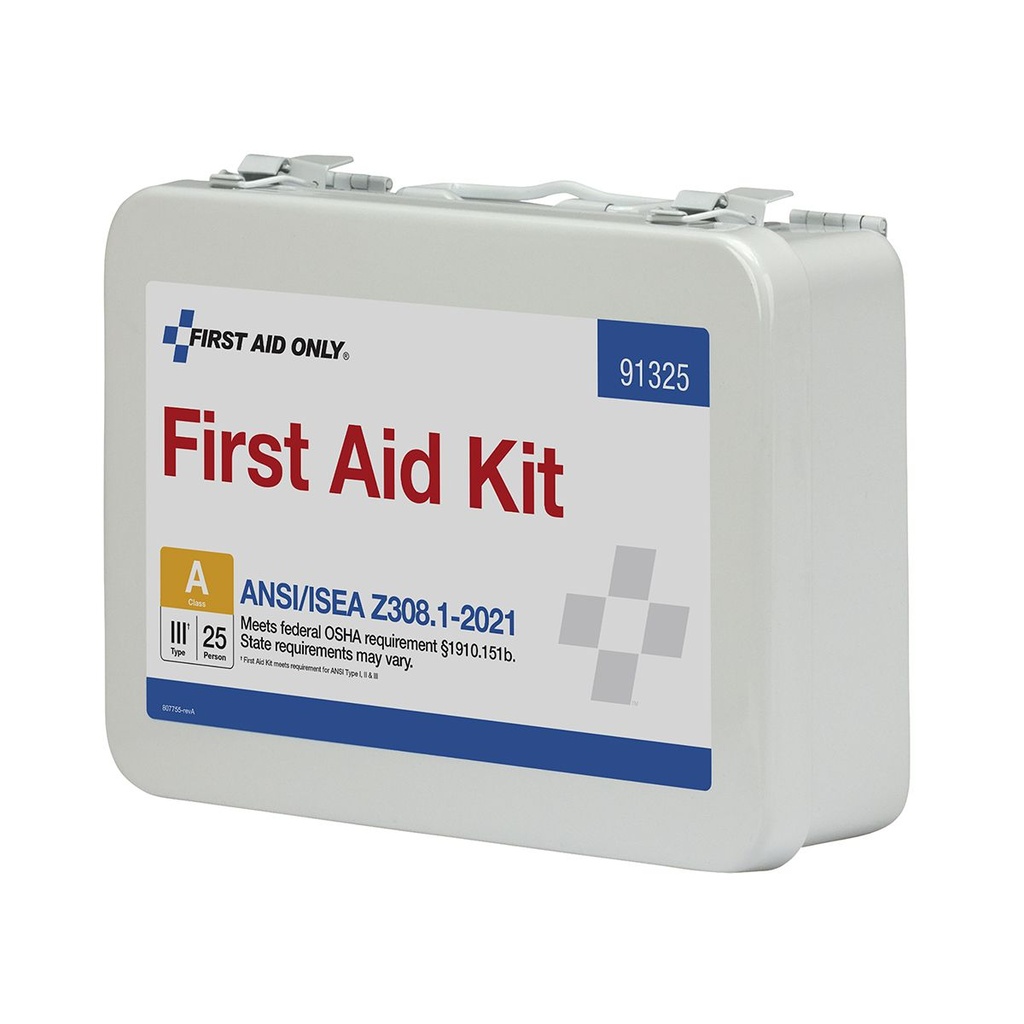 First Aid Only Weatherproof 25 Person ANSI A First Aid Kit with Metal Case