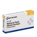 First Aid Only 3 inch x 1 inch Waterproof Plastic Adhesive Bandage, 20/Box
