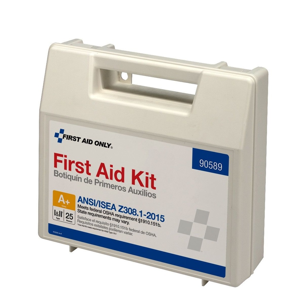 First Aid Only 25 Person ANSI Class A+ Bulk First Aid Kit with Plastic Case & Dividers