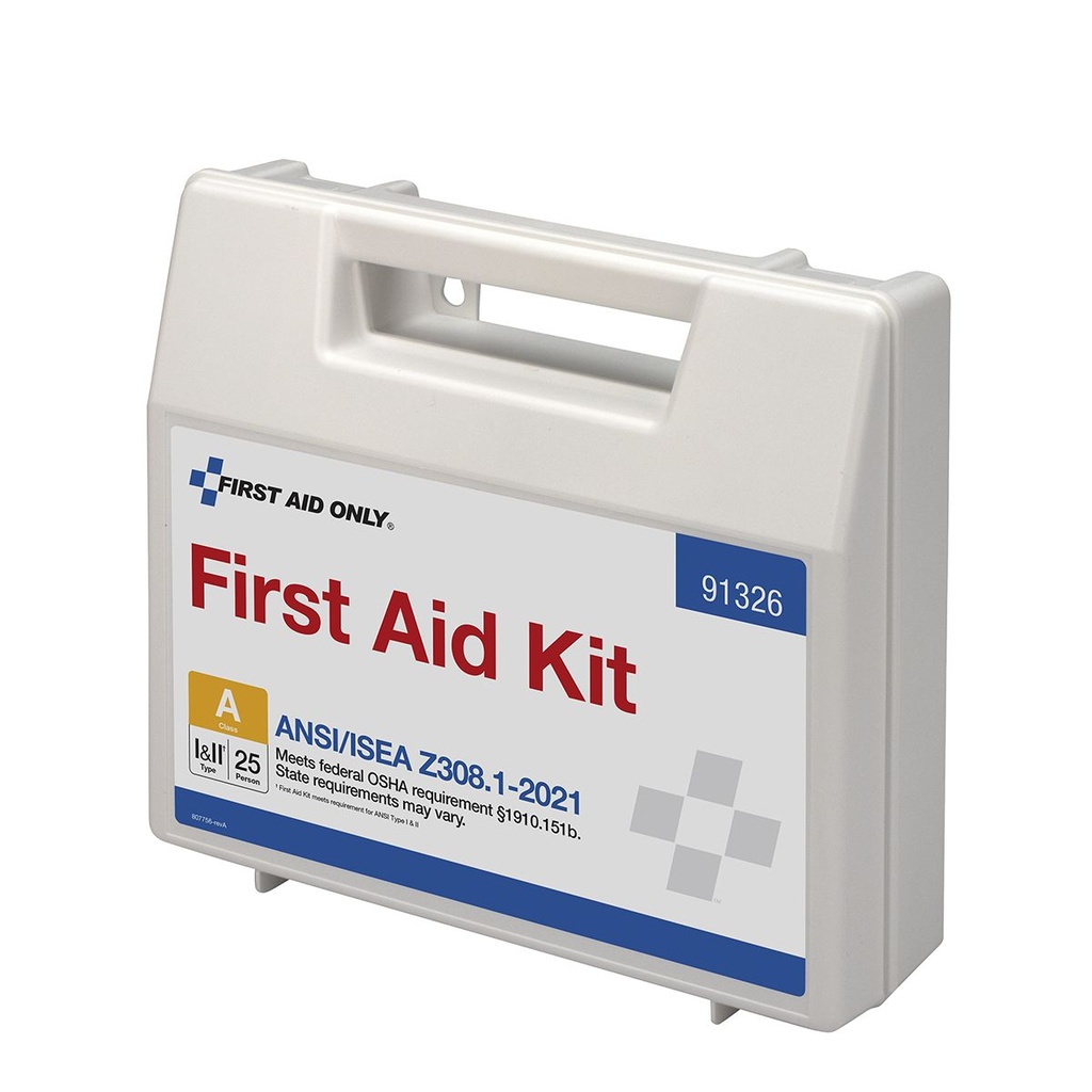 First Aid Only 25 Person ANSI Class A First Aid Kit with Plastic Case & Dividers