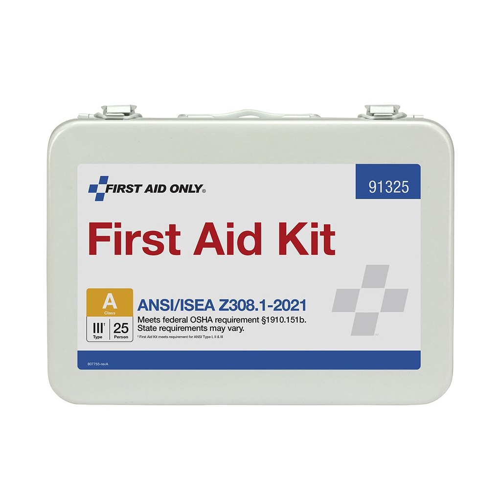 First Aid Only Weatherproof 25 Person ANSI A First Aid Kit with Metal Case